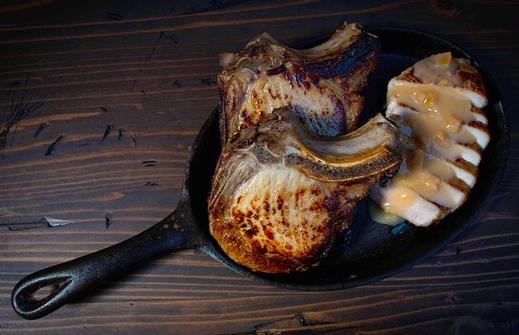 Seared Pork Chops with Brandied Guava Pan Sauce